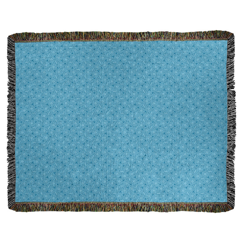Couverture tissée hexagonale Katelyn Elizabeth, l 37 po x L 52 po, Bleu pâle