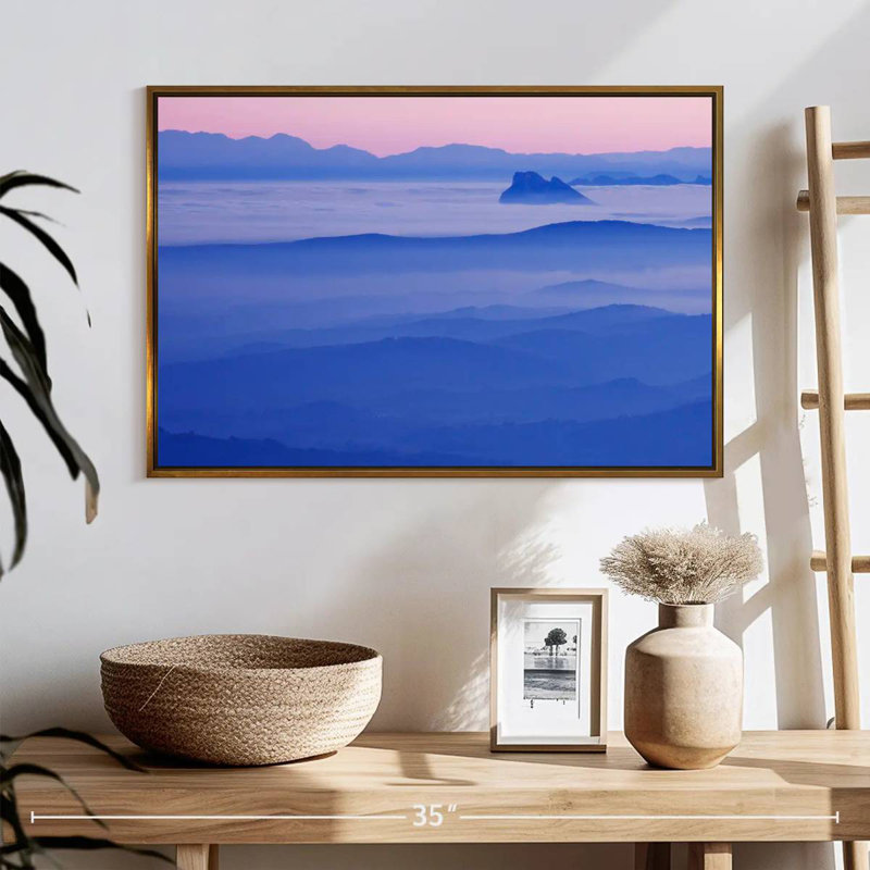 Mountain Cloudscape, 25" X 17", Floating Frame Gold