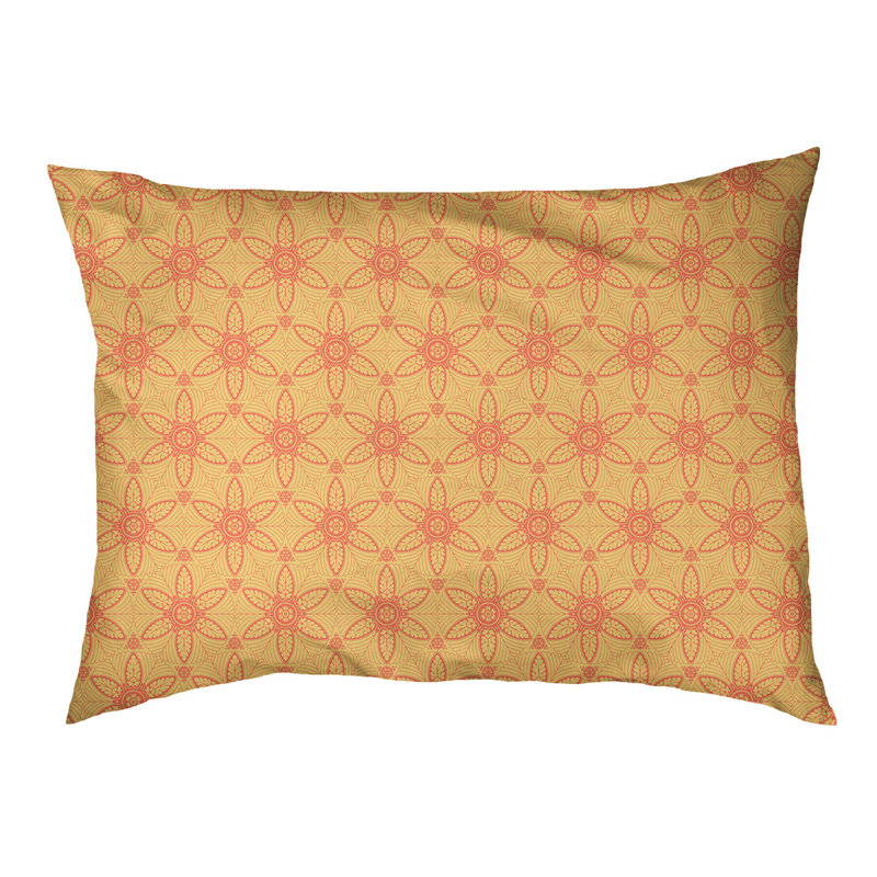 Oreiller Byrge, Jaune et orange, Grand (l 42,5 po x P 32,5 po x H 14 po)