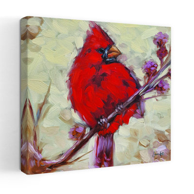 Contemporary Mr Red With Bird Cardinal Art