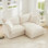 Canapé modulaire 2 places avec repose-pieds convertible, canapé en L, tissu chenille