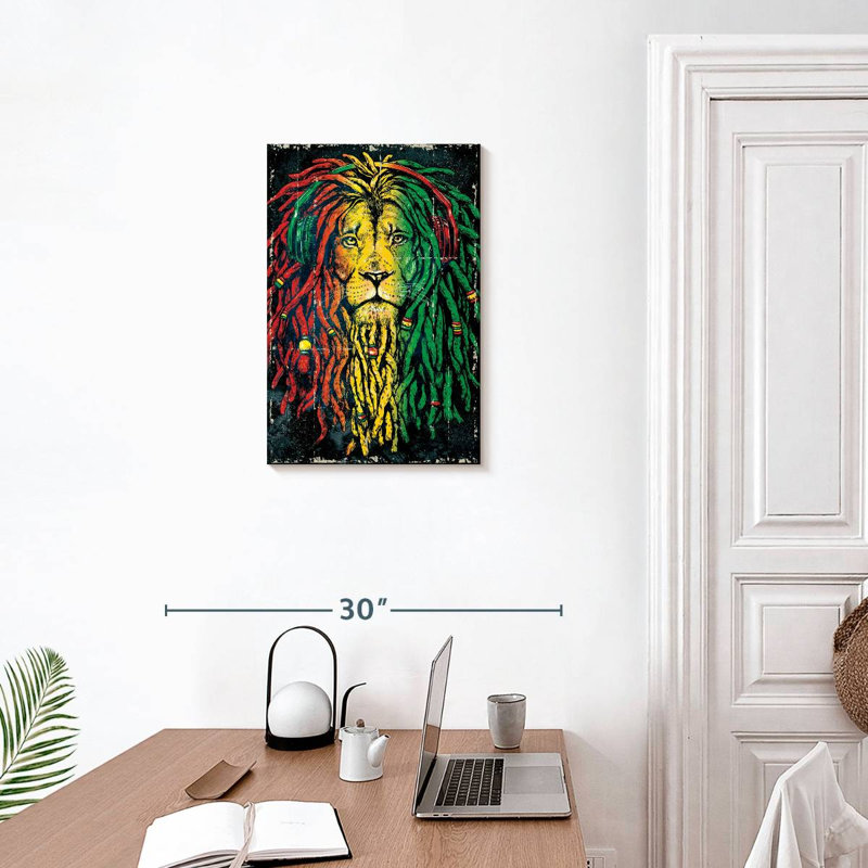 Brampt Reggae Colorful Lion, 24" H x 16" W