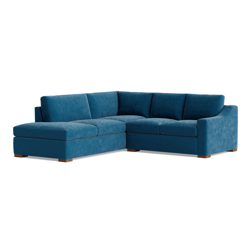 Lucca Sectional, Left Hand Facing, Performance Velvet - Denim