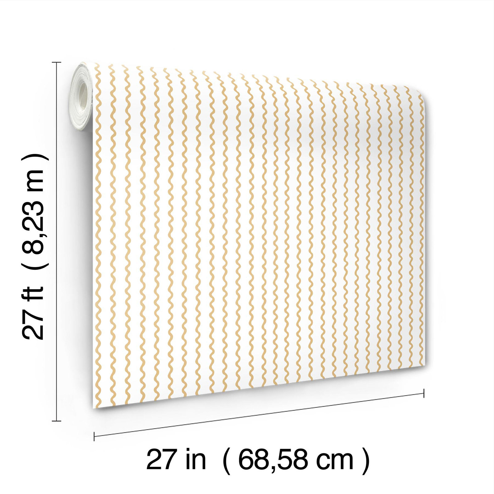 Rifle Paper Co. Rickrack Wallpaper, Gold