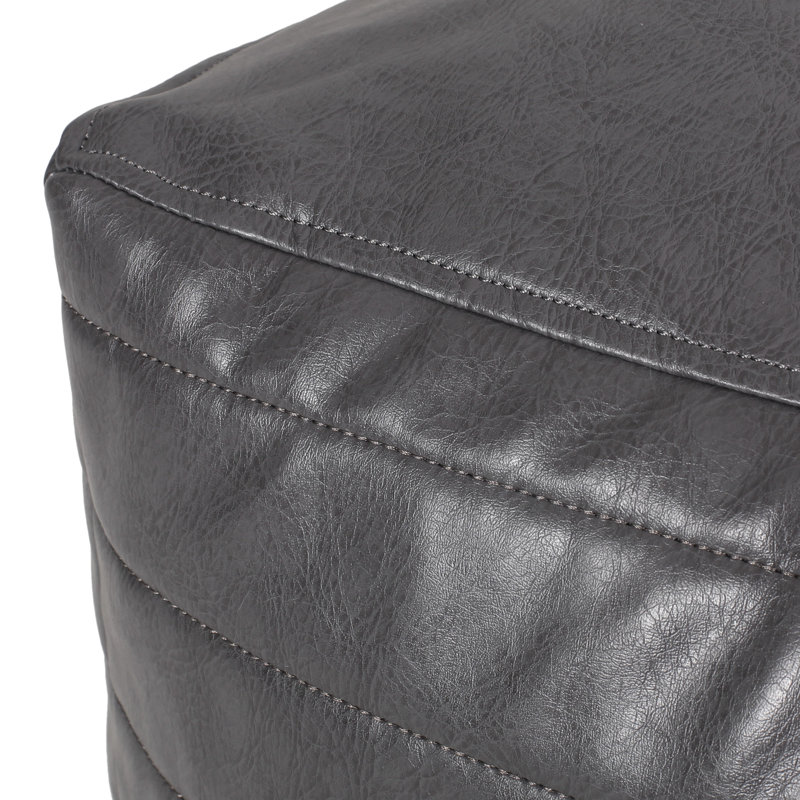 Repose-pieds rectangulaire en similicuir, Gris