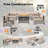 12 - Person Outdoor Wicker Patio Conversation Furniture Set with Fire Pit Table-974883150