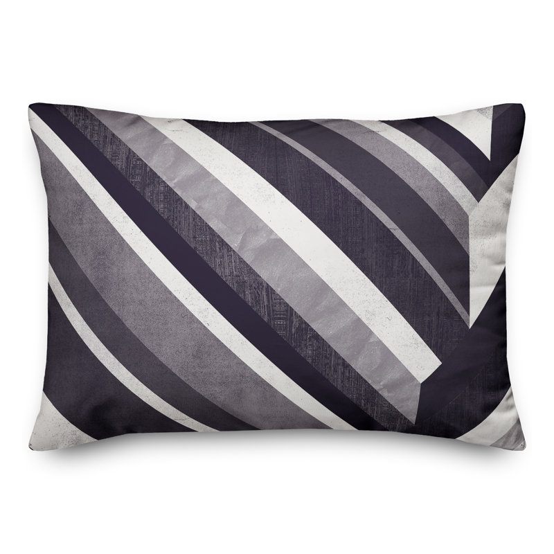 Collection 2 Soft Diagonals Striped Lumbar Pillow, Navy