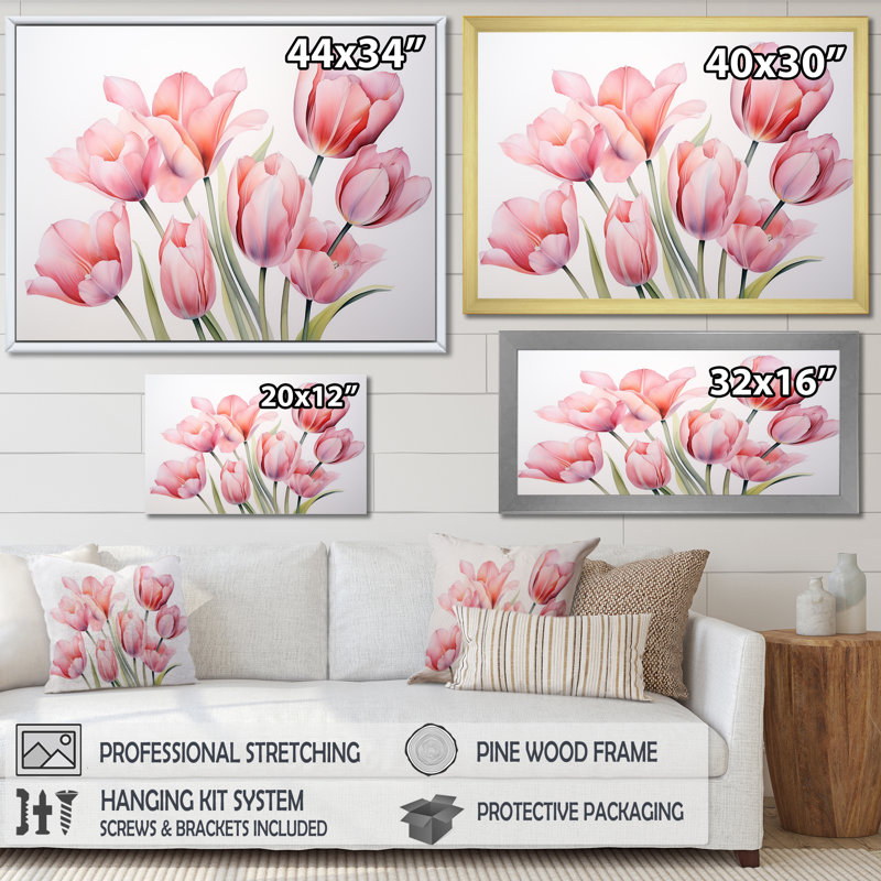 Tulips Minimalism Dream - Tulips Canvas Prints, 12" H x 20" W x 1" D, Wrapped Canvas
