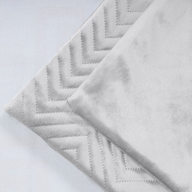 Embossed Quilted Pattern Velvet Cushion Cover (Set of 4), Silver