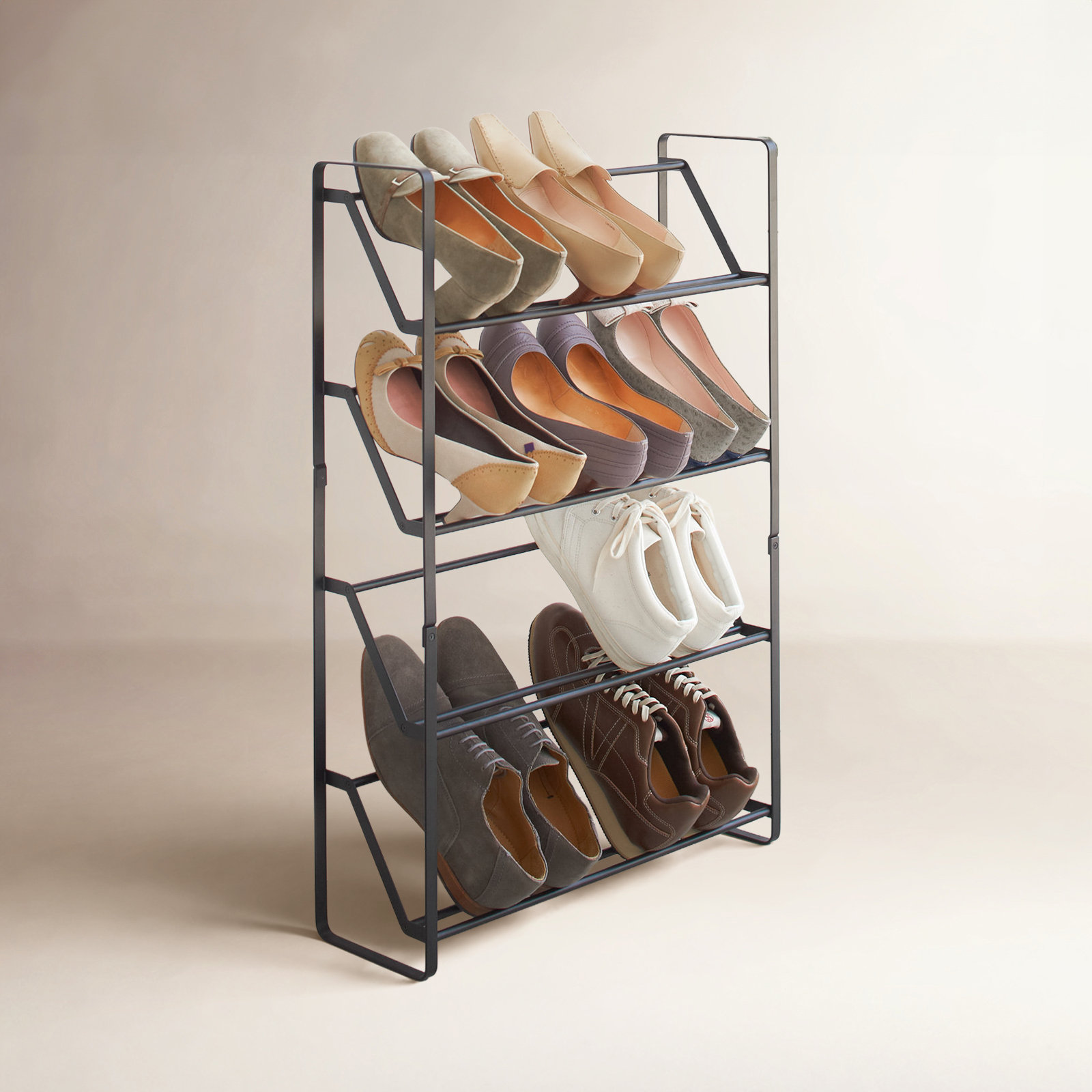 Yamazaki Home Slim Shoe Rack, Black
