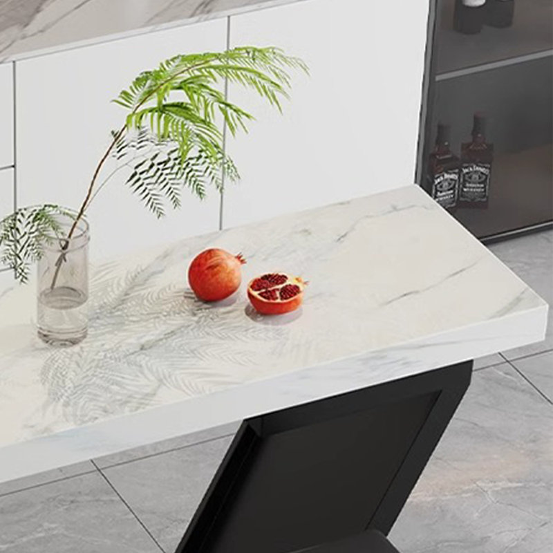 Table de bar moderne à cloisons ouvertes, H 41,3 po x L 62,9 po x l 15,7 po, Noir