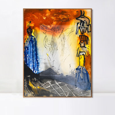 Framed Canvas Giclee Print Series#045 by Salvador Dali Wall Art for Living Room Home Office Decorations(Wood Color Slim Frame,24"x32")