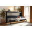Lit escamotable moderne pliant sur le côté avec motif imprimé tendance, éclairage DEL sous le lit et prise USB intégrée-456767837-456767836