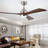 52" Ceiling Fan With Lights Remote Control,Quiet DC Motor 3 Wood Blade Ceiling Fans 6 Speed Levels,Reversible Ceiling Fan, For Patio Living Room, Bedroom, Office,Indoor-1620017775-1620017769