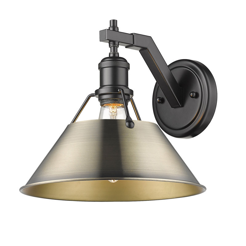 Weatherford Steel Spotlight, Matte Black, Aged Brass