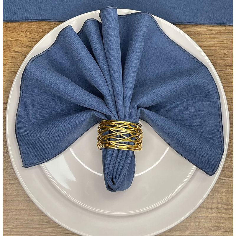 Atara Polyester Solid Colour Square Napkin, Airforce Blue