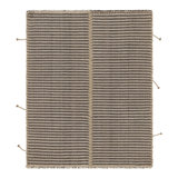Rug & Kilim’S Accent Kilim With Textural Gray And White Stripes, Cream Accent