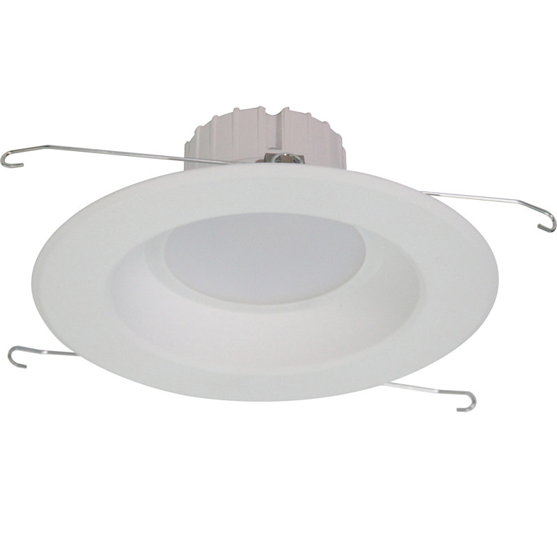 Luminaire encastré en aluminium blanc encastré 1 lumière 3000K intérieur ou extérieur à 3 lumières à DEL de 3 000 ou 3 000 pi avec cache-lentille en acrylique givré blanc scellé et garniture ronde à rebords