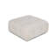 Tuffet élégant blanc avec structure en bois de hêtre et tissu 100% polyester, 37,4 x 37,4 x 17,7 pouces | 28 coussins en mousse gris doux, nettoyage à sec, siège fixe | Conception moderne avec des pieds en plastique noir mat, parfait pour la décoration intérieure-940095160