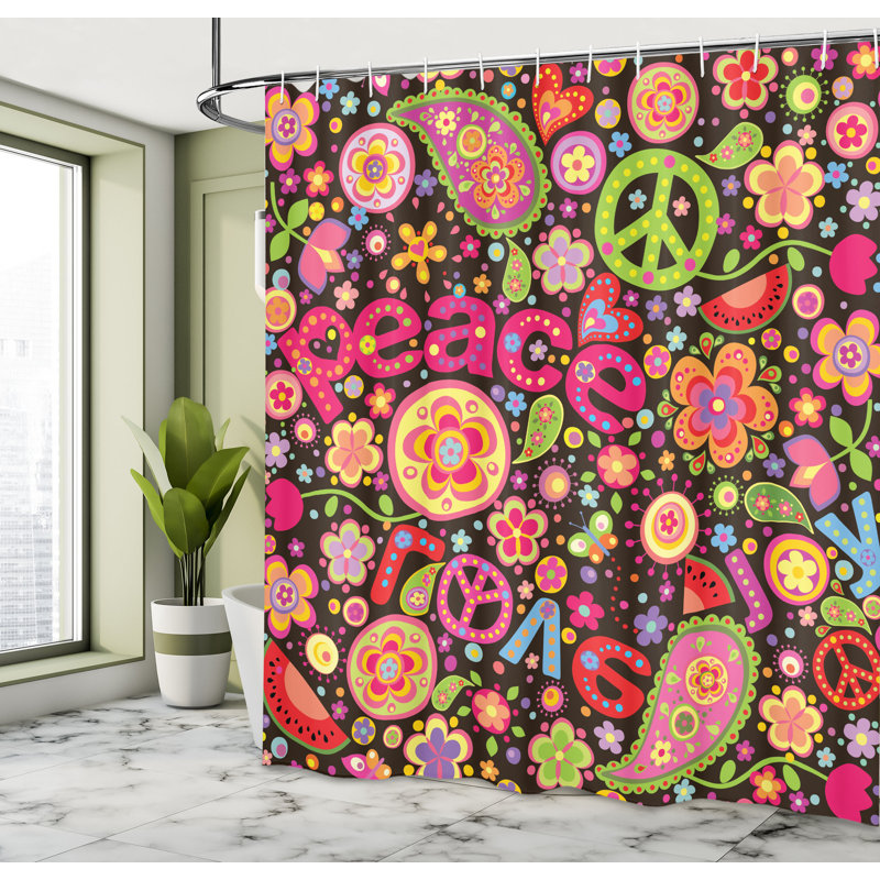 Shower Curtain with Hooks Included, 75"H x 69"W