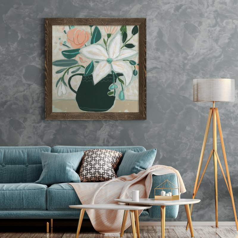 Dandelion Whisper II-impression de cadre photo, H 31,5 po x l 31,5 po x P 1,5 po, Toile avec cadre noyer