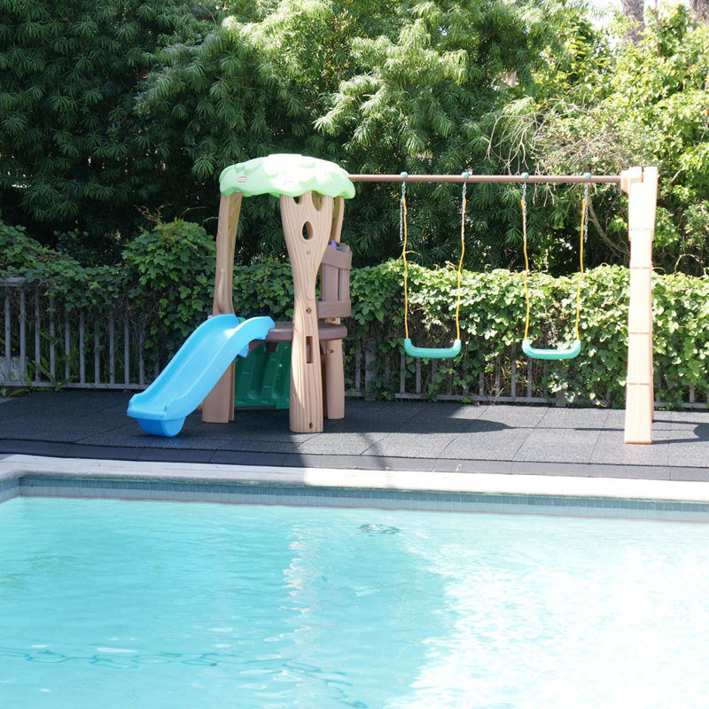 Eco-Safety 19.5'' L x 19.5'' W x 3'' Thick Rubber Playground Tiles