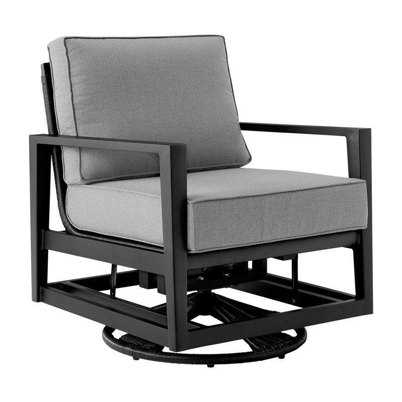 Chaise d'extérieur en métal avec coussins Brittanny