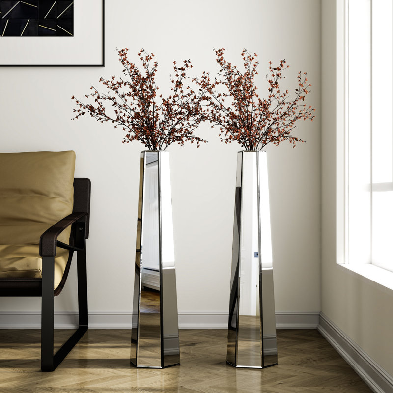 Vase de plancher en verre fait à la main DeGrailly (ensemble de 2)