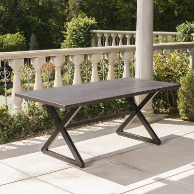 Lal Rectangular Metal Outdoor Picnic Table , 70.5'' in. W 35.25'' in. D