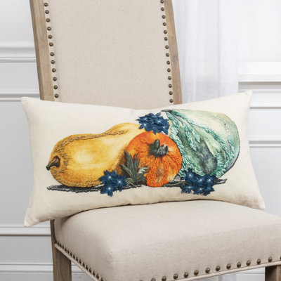 Embroidered Cotton Throw Pillow