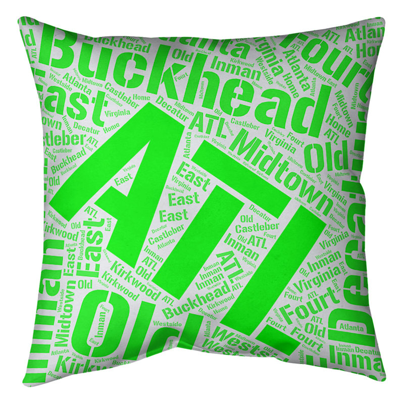 Coussin décoratif intérieur/extérieur atlanta, Non, H 18 po x l 18 po, Vert