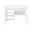 Lit mezzanine simple avec tablettes de rangement, bureau sous le lit-1927034135