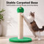 Griffoir géant de 56 cm avec corde en sisal et jouet suspendu interactif, poteau à griffer robuste pour chatons et grands chats, de couleur verte.-408571310