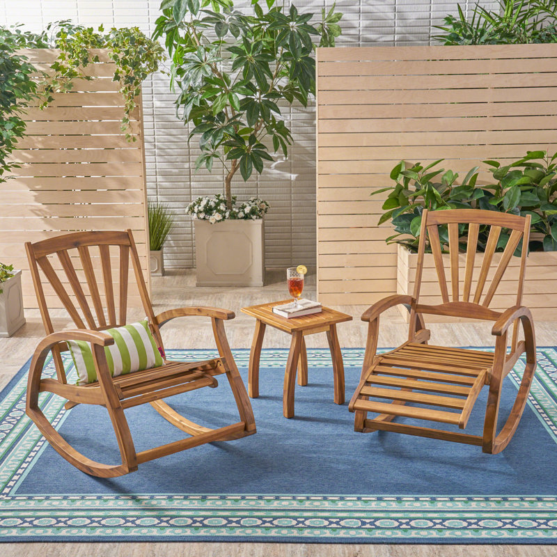 Maddox Solid Wood 2 - Person Seating Group, Teak