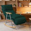 Fauteuil inclinable en velours côtelé Corduroy avec repose-pieds réglable et dossier à 3 positions-740822345