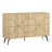 Modern Oak Console Table with Soft-Close Hinges, 48.4 x 24.6 x 13.8 inches | 100% Melamine Coated Particle Board, 0.7 inches Thick | Metal Legs, 132 lbs Weight Capacity | Scandinavian Geometric Design for Stylish Entryway-2067355430