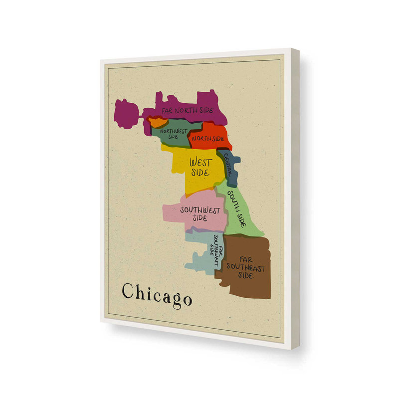 «Chicago Chicago» par Deny Designs, reproduction d'art, Impression encadrée, 40 x 30, Blanc