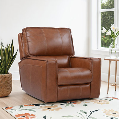 Fauteuil inclinable électrique en cuir véritable l 41 po Arzi