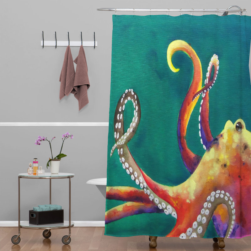 Rideau de douche simple mardi gras gras octopus