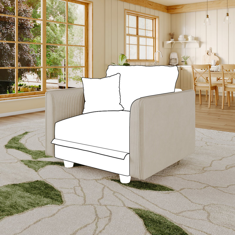 Accoudoirs en velours côtelé, Beige