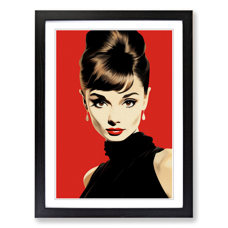 Single Picture Frame Print on Wood, 64cm H x 46cm W, Black Framed