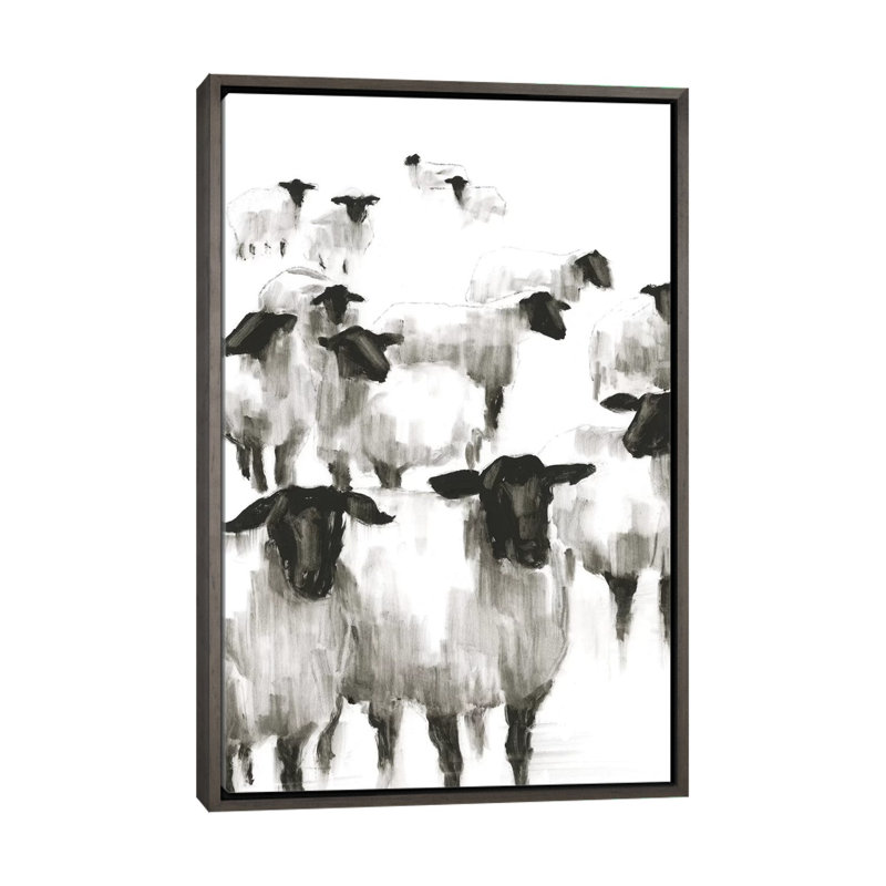 Print, H 40 po x l 26 po x P 1,5 po, Pas de tapis, Toile avec cadre gris