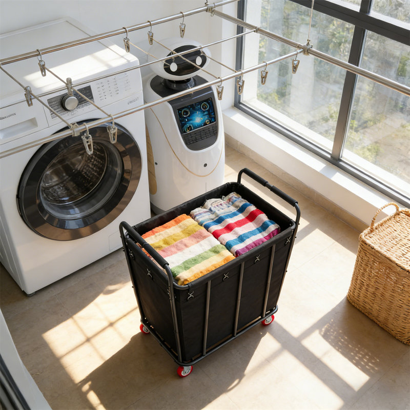 Washing Cart, 400L Rolling Laundry Sorting Cart - A Heavy-Duty Laundry Basket Storage Machine With Wheels Suitable For Households And Hotels