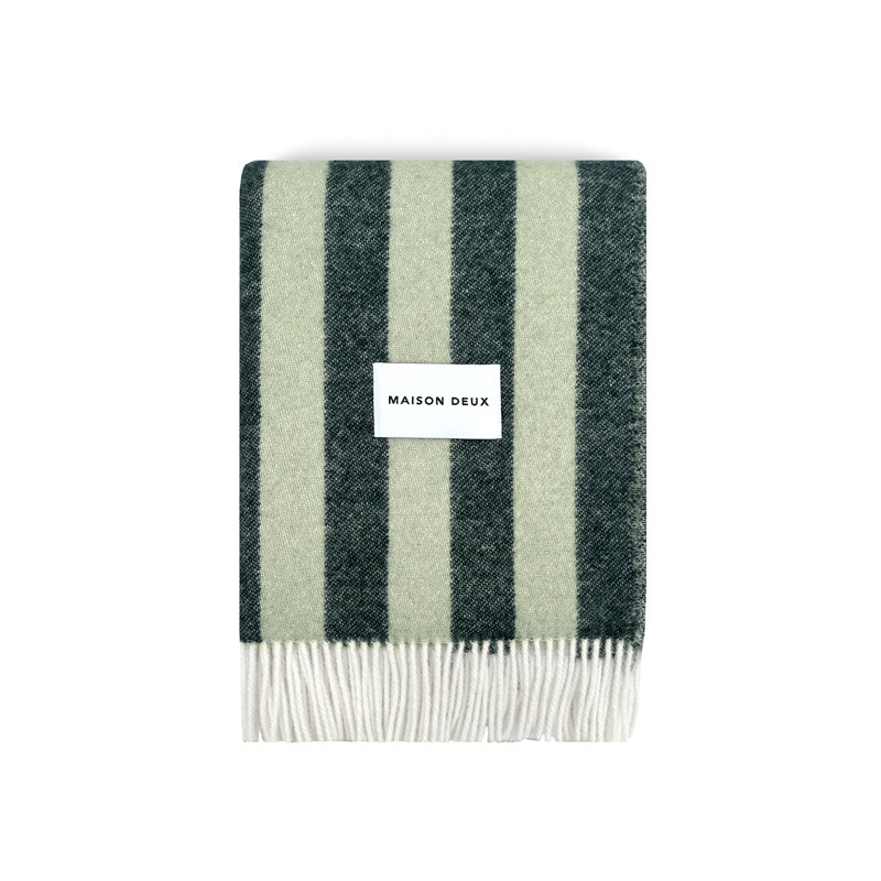 Maison Deux Throw Blanket, Green/Sage
