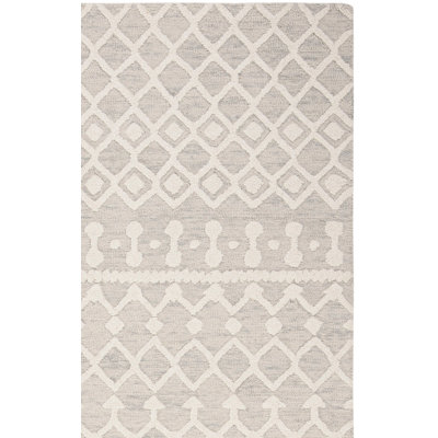 Tapis géométrique en laine touffeté Joslyne