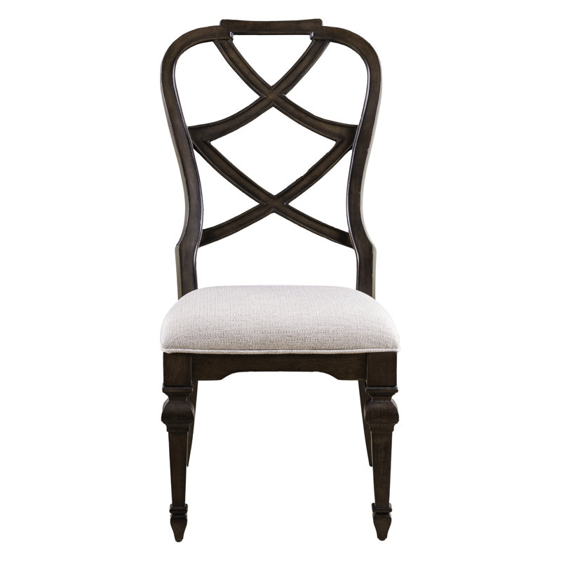 Chaise d'appoint à dossier en bois avec siège rembourré - ensemble de 2