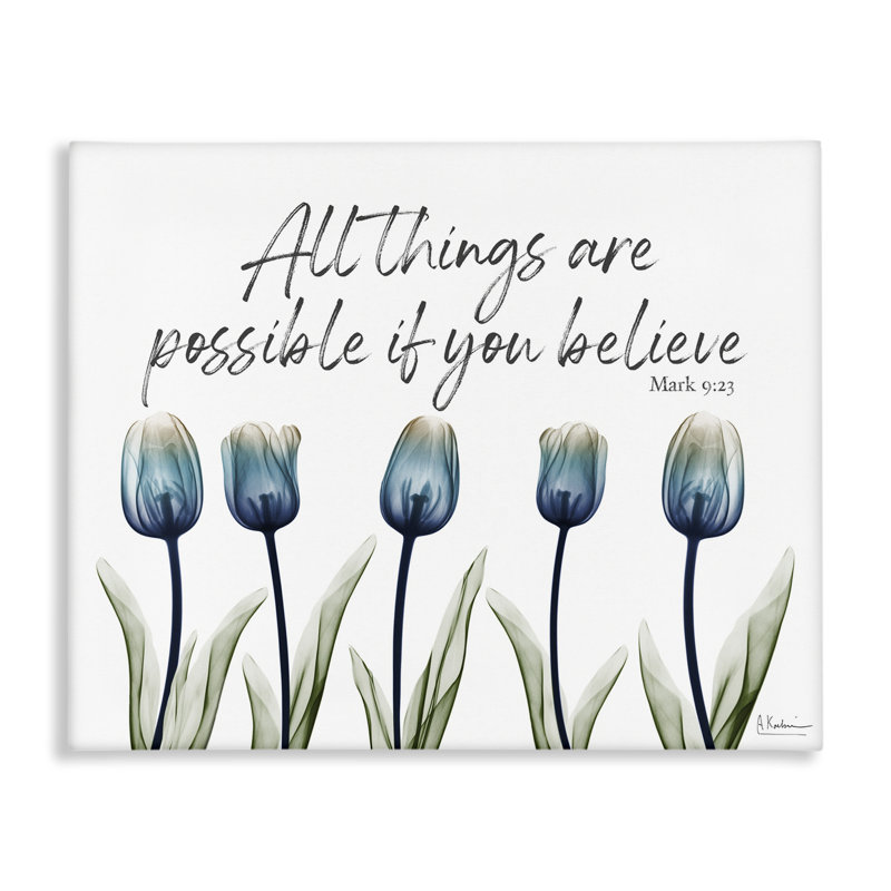 «All Things possible Tulips», art mural sur toile par Albert Koetsier, H 16 po x l 20 po