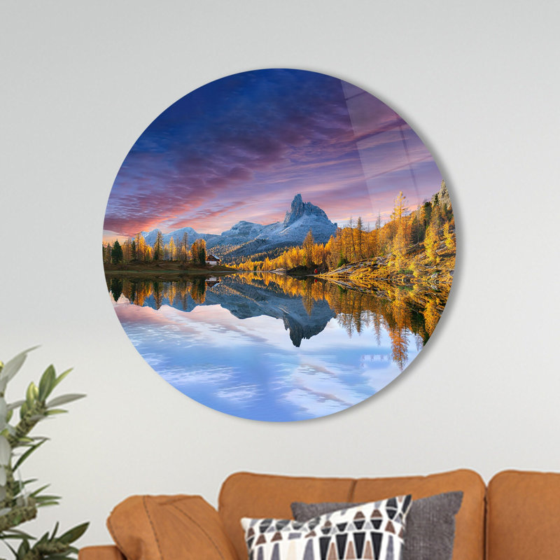 Art mural en verre trempé inspiré Autumn, H 23,6 po x l 23,6 po