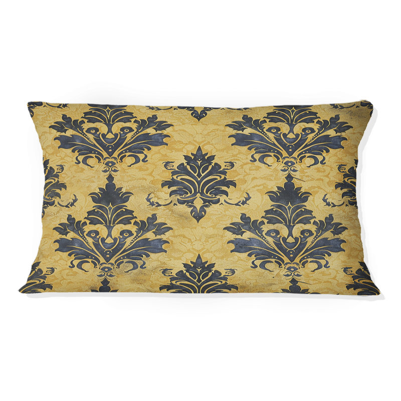 Coussin lombaire traditionnel royal doré - damas traditionnel II
