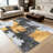 Black and Gold Abstract carpet-easy to clean, machine-washable, soft and comfortable; suitable for door mats, kitchens, living rooms, bedrooms, corridors, and laundry areas. Easy to clean, durable carpet for home decoration.-128973454